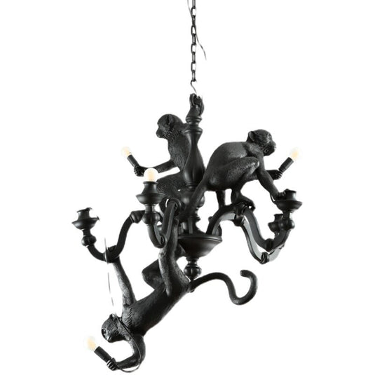 Monkeys Chandelier Luxurious Ceiling Lamp-GraffitiWallArt