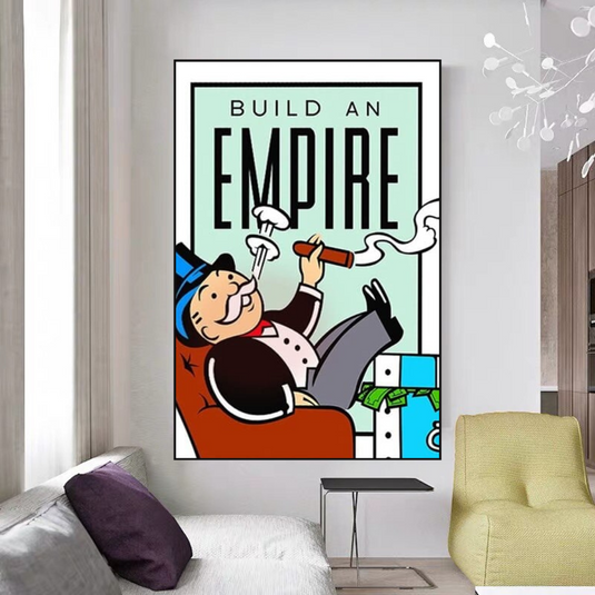 Monopoly Build an Empire Card Canvas Wall Art-GraffitiWallArt