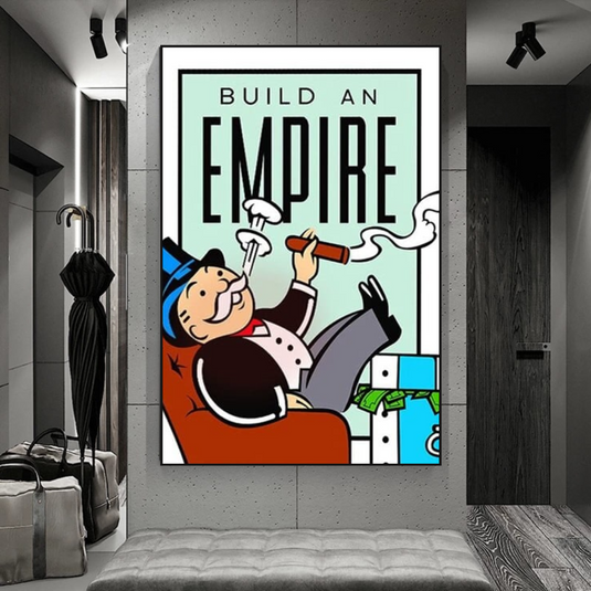 Monopoly Build an Empire Card Canvas Wall Art-GraffitiWallArt