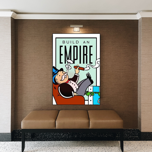 Monopoly Build an Empire Card Canvas Wall Art-GraffitiWallArt