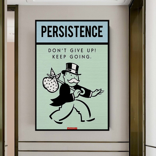 Monopoly Canvas Wall Art - Don't Give Up-GraffitiWallArt