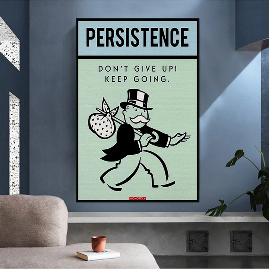 Monopoly Canvas Wall Art - Don't Give Up-GraffitiWallArt