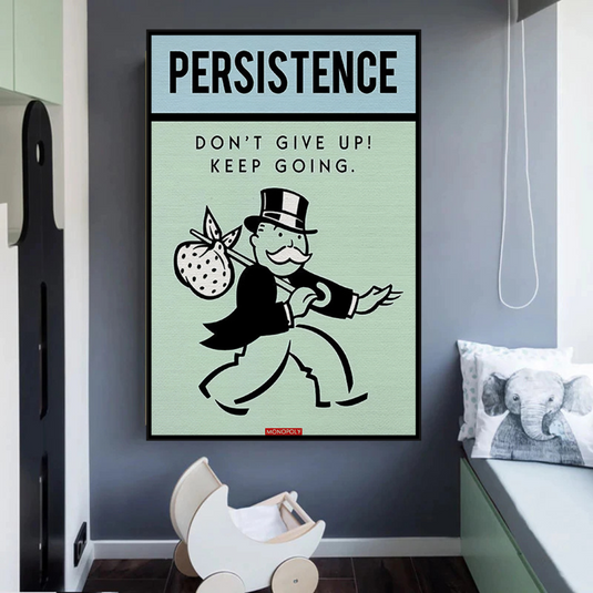 Monopoly Canvas Wall Art - Don't Give Up-GraffitiWallArt