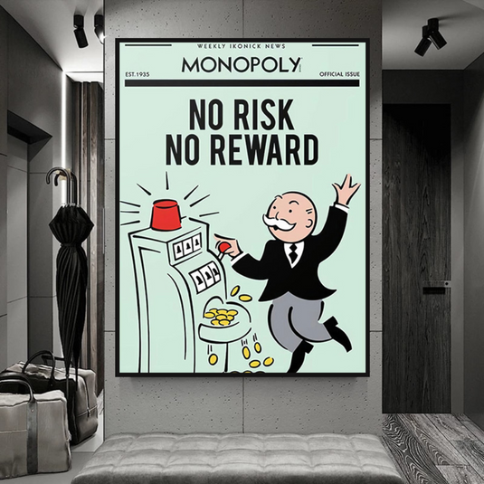 Monopoly Canvas Wall Art: No Risk No Reward-GraffitiWallArt