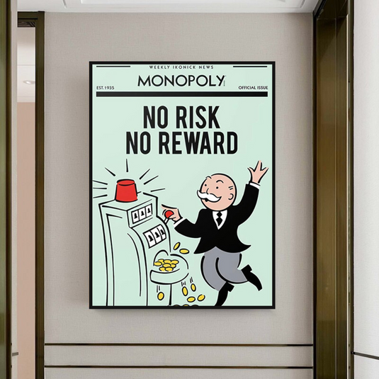 Monopoly Canvas Wall Art: No Risk No Reward-GraffitiWallArt