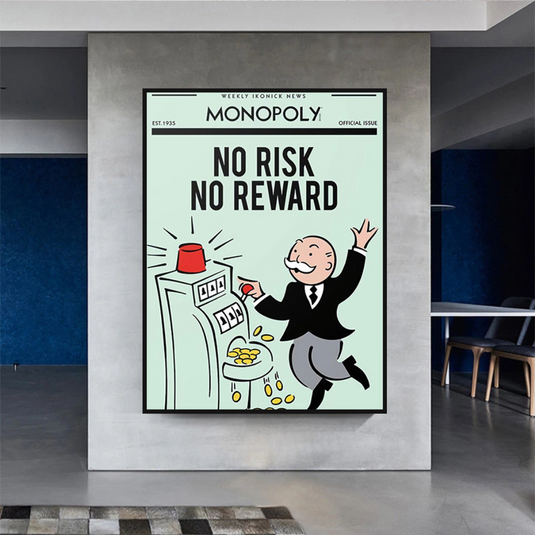 Monopoly Canvas Wall Art: No Risk No Reward-GraffitiWallArt