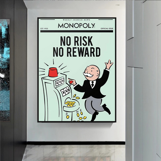 Monopoly Canvas Wall Art: No Risk No Reward-GraffitiWallArt