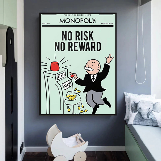 Monopoly Canvas Wall Art: No Risk No Reward-GraffitiWallArt