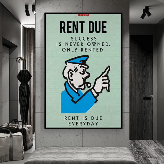 Monopoly Canvas Wall Art: Rent Due Exclusive Design-GraffitiWallArt