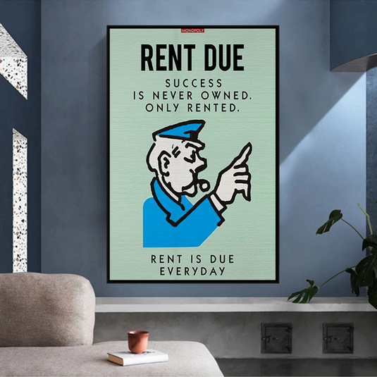 Monopoly Canvas Wall Art: Rent Due Exclusive Design-GraffitiWallArt