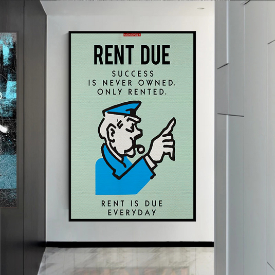 Monopoly Canvas Wall Art: Rent Due Exclusive Design-GraffitiWallArt