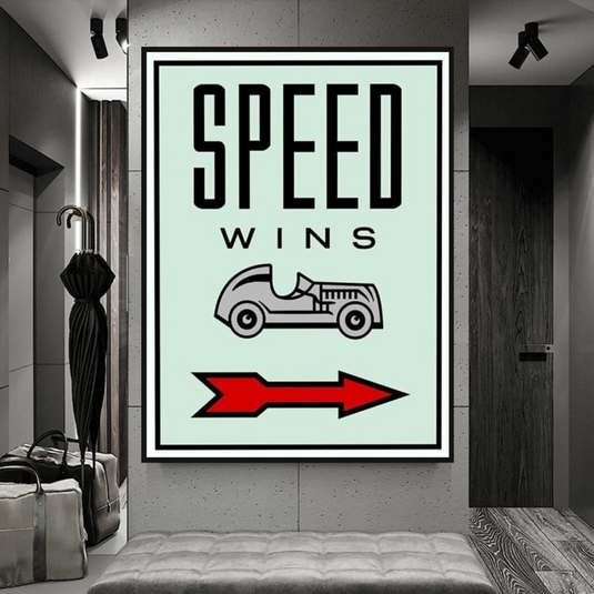 Monopoly Canvas Wall Art: Speed Wins Game Enthusiasts-GraffitiWallArt