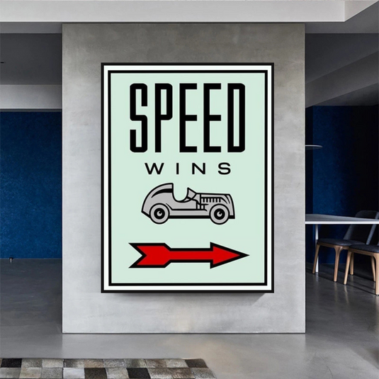 Monopoly Canvas Wall Art: Speed Wins Game Enthusiasts-GraffitiWallArt