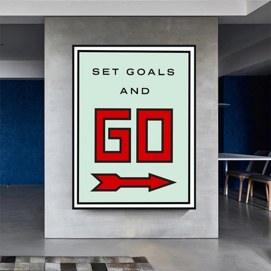 Monopoly Get Goals and Go Card Canvas Wall Art-GraffitiWallArt