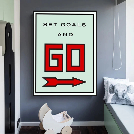 Monopoly Get Goals and Go Card Canvas Wall Art-GraffitiWallArt