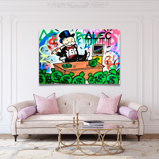 Monopoly Millionaire Canvas Wall Art by Alec Monopoly-GraffitiWallArt