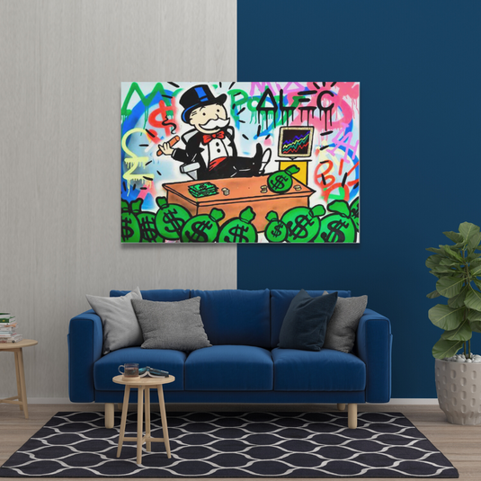 Monopoly Millionaire Canvas Wall Art by Alec Monopoly-GraffitiWallArt