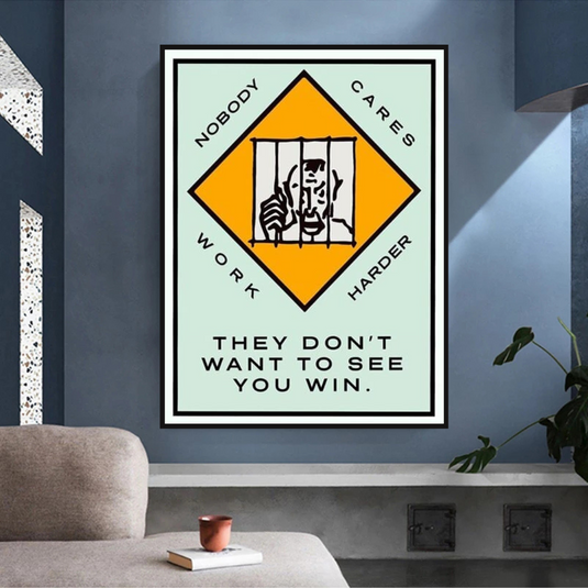 Monopoly They dont want to let you win Card Canvas Wall Art-GraffitiWallArt