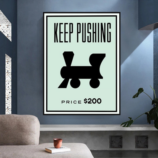 Monopoly Wall Art: Experience the Keep Pushing Classic Game-GraffitiWallArt