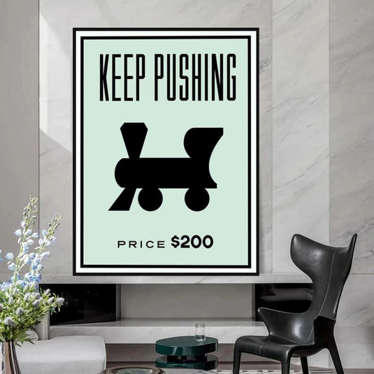 Monopoly Wall Art: Experience the Keep Pushing Classic Game-GraffitiWallArt