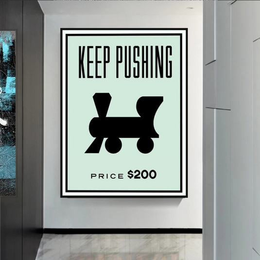 Monopoly Wall Art: Experience the Keep Pushing Classic Game-GraffitiWallArt