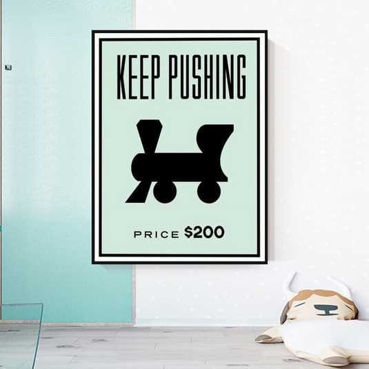 Monopoly Wall Art: Experience the Keep Pushing Classic Game-GraffitiWallArt