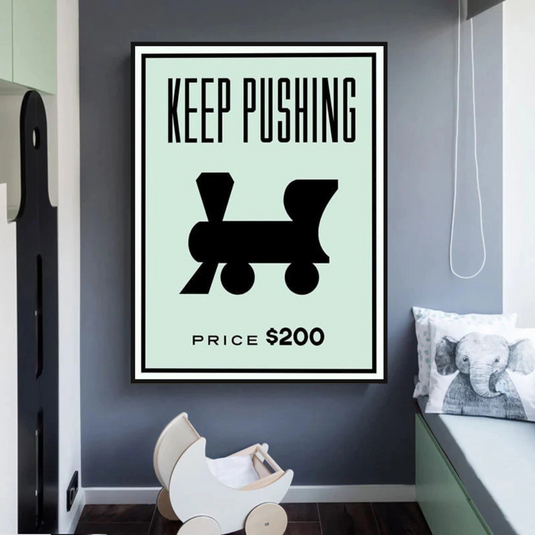 Monopoly Wall Art: Experience the Keep Pushing Classic Game-GraffitiWallArt