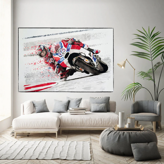 Motorbike Racing Grandprix Canvas Wall Art-GraffitiWallArt