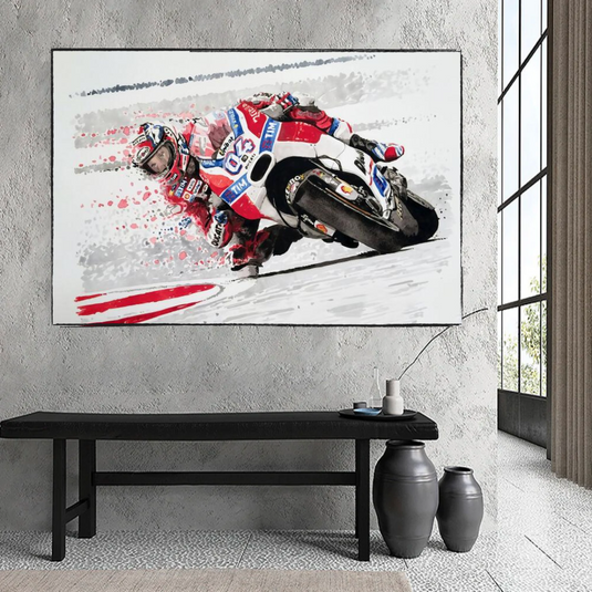 Motorbike Racing Grandprix Canvas Wall Art-GraffitiWallArt