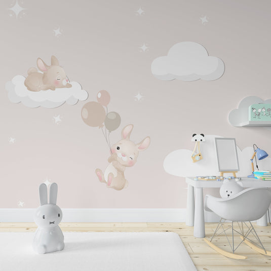 Mousy Clouds Wallpaper Mural: Enhance Your Décor-GraffitiWallArt