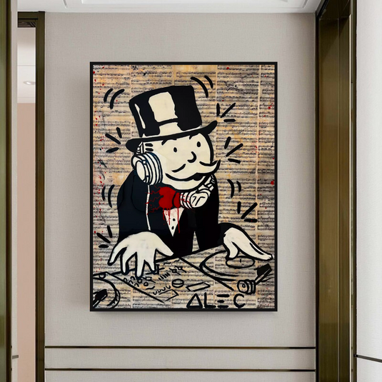 Mr Monopoly Canvas Wall Art: Elevate Your Music DJ Setup-GraffitiWallArt