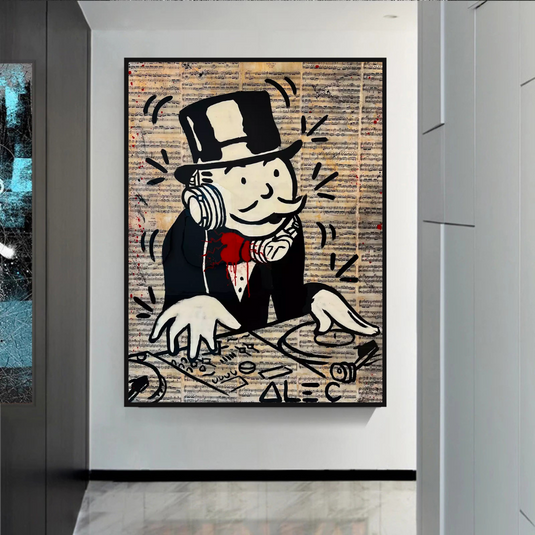 Mr Monopoly Canvas Wall Art: Elevate Your Music DJ Setup-GraffitiWallArt