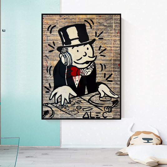 Mr Monopoly Canvas Wall Art: Elevate Your Music DJ Setup-GraffitiWallArt