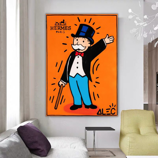 Mr Monopoly Canvas Wall Art Hermes ‚Äì Luxury Home Decor-GraffitiWallArt