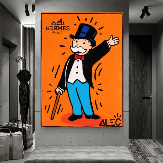 Mr Monopoly Canvas Wall Art Hermes ‚Äì Luxury Home Decor-GraffitiWallArt