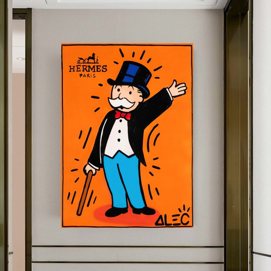 Mr Monopoly Canvas Wall Art Hermes ‚Äì Luxury Home Decor-GraffitiWallArt