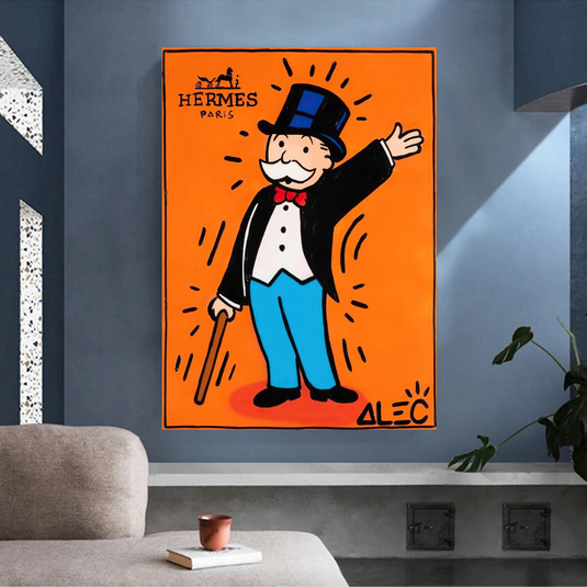 Mr Monopoly Canvas Wall Art Hermes ‚Äì Luxury Home Decor-GraffitiWallArt