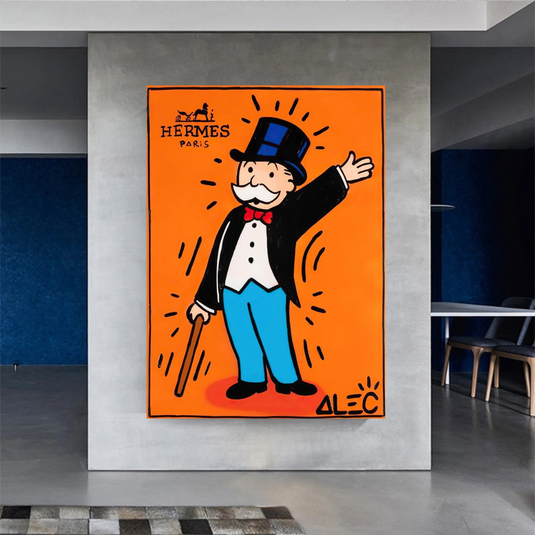 Mr Monopoly Canvas Wall Art Hermes ‚Äì Luxury Home Decor-GraffitiWallArt