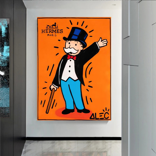 Mr Monopoly Canvas Wall Art Hermes ‚Äì Luxury Home Decor-GraffitiWallArt