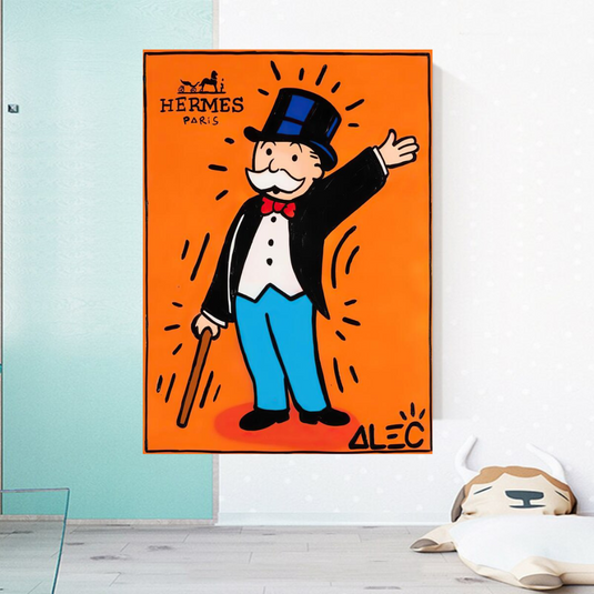 Mr Monopoly Canvas Wall Art Hermes ‚Äì Luxury Home Decor-GraffitiWallArt