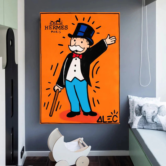 Mr Monopoly Canvas Wall Art Hermes ‚Äì Luxury Home Decor-GraffitiWallArt