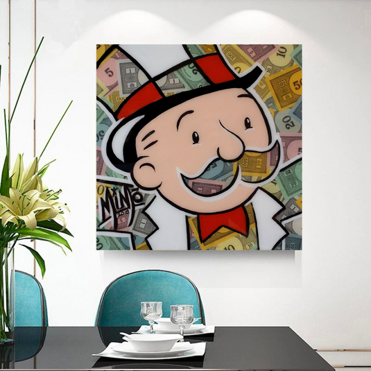 Mr Monopoly Canvas Wall Art - Premium Home Decor-GraffitiWallArt