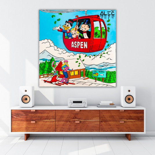 Mr Monopoly Canvas Wall Art: Showcase the Iconic Swiss Alps-GraffitiWallArt