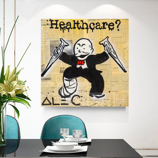 Mr Monopoly Canvas Wall Art: Transformative Healthcare-GraffitiWallArt