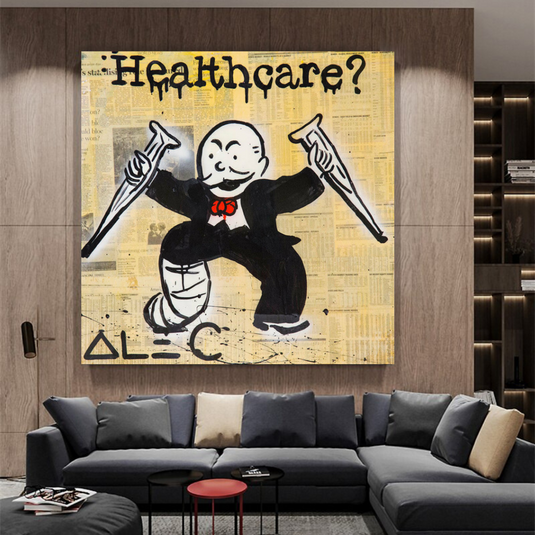 Mr Monopoly Canvas Wall Art: Transformative Healthcare-GraffitiWallArt