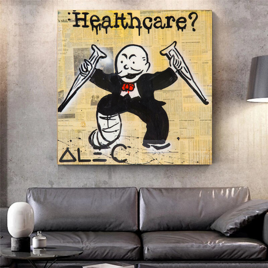 Mr Monopoly Canvas Wall Art: Transformative Healthcare-GraffitiWallArt