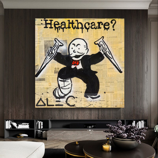 Mr Monopoly Canvas Wall Art: Transformative Healthcare-GraffitiWallArt