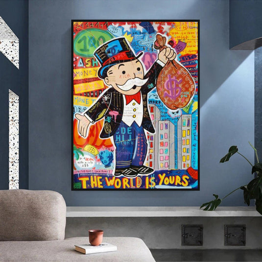 Mr Monopoly World is Yours Wall Art-GraffitiWallArt