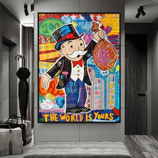 Mr Monopoly World is Yours Wall Art-GraffitiWallArt