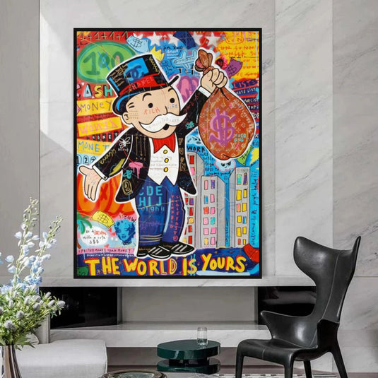 Mr Monopoly World is Yours Wall Art-GraffitiWallArt